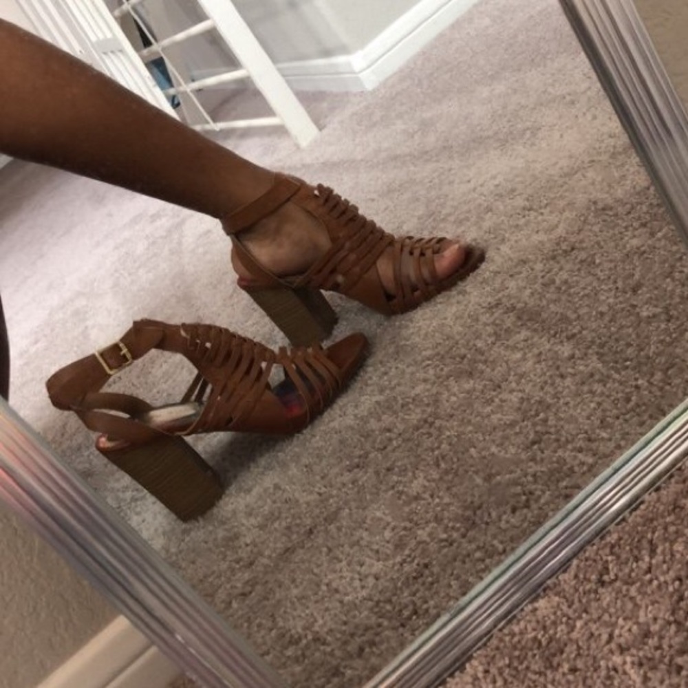 Brown Strapped Wedges (Worn twice)